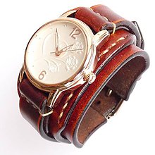 Náramky - Dámske vintage hodinky hnedé - 6147266_