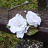 Ozdoby do vlasov - Kvetinová čelenka "Biele ruže" - 6151577_