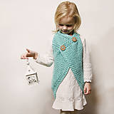 Detské oblečenie - vestička tyrkys - 6160684_