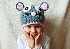 Detské čiapky - Plyšová myška :) - 6167693_