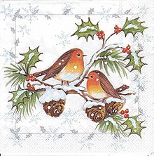 Papier - Vianočná 35 vtáčiky - 6168664_