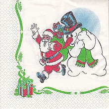 Papier - Retro Vianočná 54 Santa a snehuliak - 6168726_