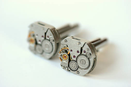 Steampunkové manžetové gombíky, hodinkové, strojčekové