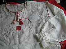 Pánske oblečenie - Mužská ľanová košeľa s ručnou výšivkou • Bzovík • - 6178643_