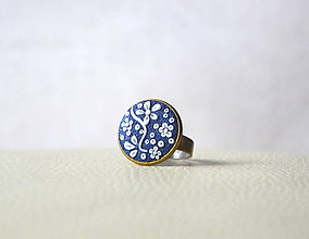 Prstene - Folk prsteň modrý - Zuzanka - 6179722_