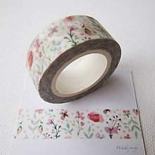 Papier - dekoračná papierová washi páska ružová lúka - 6180631_