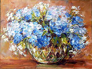 Obrazy - Hortenzia v modrej - 6180294_
