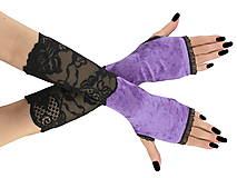 Dámské  zamatové rukavice fialové  1285