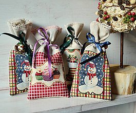 Úžitkový textil - Vianočné vrecúška - 6189425_