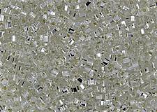 Korálky - Toho Cube TC-03-21 Silver-Lined Crystal, 3mm, bal.10g - 6189532_