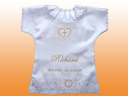 Detské oblečenie - košielka na krst s menom - 6190451_