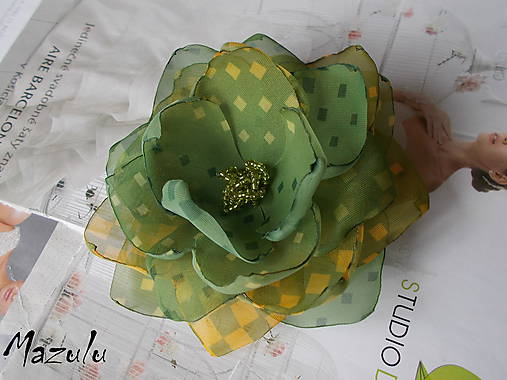 Brošne - brošňo & spona v zelených odtieňoch - 6194217_