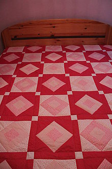 Úžitkový textil - Ružovo biely prehoz - 6200016_