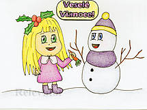 Kresby - Výpredaj - Vianočné pohľadky detské (nezabudni na mrkvu) - 6207976_
