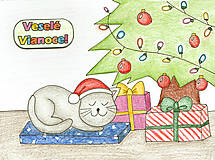 Kresby - Výpredaj - Vianočné pohľadky detské - 6208118_