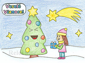 Kresby - Výpredaj - Vianočné pohľadky detské (aj stromček si zaslúži darček) - 6208197_