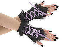 Bezprsté čierno fialové gothic rukavičky 06T
