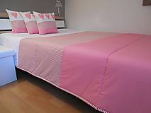 Úžitkový textil - Prehoz, vankúš patchwork vzor ružovo - snehovo -biela ( rôzne varianty veľkostí ) - 6217366_