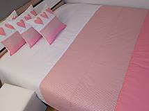 Úžitkový textil - Prehoz, vankúš patchwork vzor ružovo - snehovo -biela ( rôzne varianty veľkostí ) - 6217383_