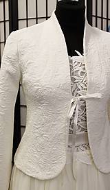 Šaty - svadobné šatky a sako  ,pre sl.L - 6215953_