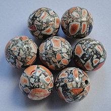 Minerály - MARBLE kameň 12mm-1ks (oranž) - 6217067_