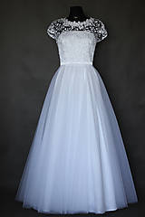 Šaty - Svadobné šaty s tylovou kruhovou sukňou - 6215807_