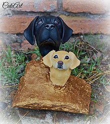 Sochy - Oči plné lásky Duo - busty psíkov podľa fotografie - 6220564_