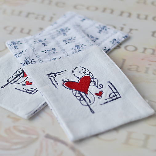 Úžitkový textil - Srdiečkovy - 6223406_