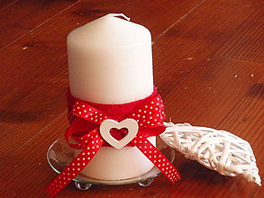 Sviečky - Valentínska sviečka so srdiečkom - 6224235_