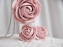 Sady šperkov - Old rose, sada náušnice a náhrdelník - 6224327_