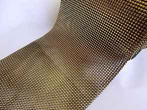 Galantéria - Kamienková stuha zlato čierna - cena za 10 cm - 6230209_