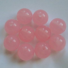 Korálky - MILK plast 11mm-ružová-1ks - 6230356_