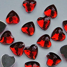 Komponenty - Akrylové srdce 8x8mm (červené-10ks) - 6230409_