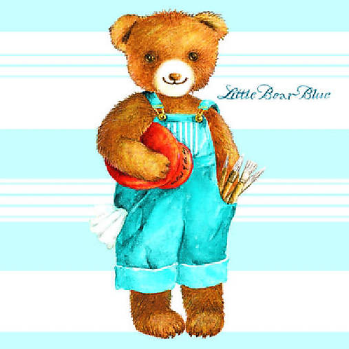  - Servítka "Little bear blue", ihneď - 6231508_