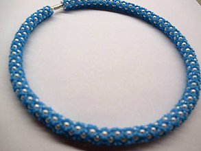 Náramky - náhrdelník bielo-modrý - 6239230_