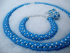 Sady šperkov - súprava bielo-modrá - 6239260_