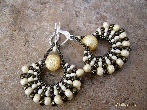 Náušnice - Vejáriky CHOCOLATE WITH CREAM - 6253413_