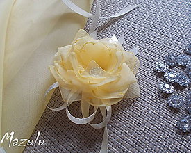 Náramky - svadobný náramok v  pastelovoŽltej - 6261279_