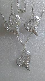 Sady šperkov - Set náhrdelník + náušnice SRDCE - 6261694_