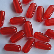 Korálky - Plast kváder 5x14mm-10ks (červená) - 6274862_
