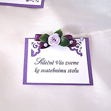 Papiernictvo - Pozvánka ku svadobnému mu stolu - fialové ornamenty - 6277189_