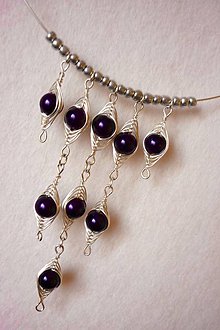 Náhrdelníky - Fialový náhrdelník - 6278440_