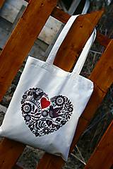 Nákupné tašky - Bavlnená taška - Srdce v srdci - 6280757_