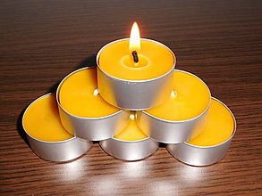 Sviečky - Čajová sviečka - včelí vosk - 6284545_