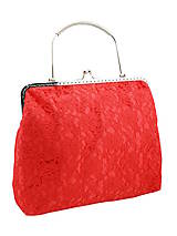 Spoločenská dámská čipková kabelka červená 0976A1