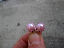 Náušnice - Perly - napichovačky 10mm (svetlo ružové) - 6287889_