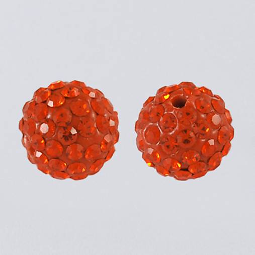 Shamballa korálka 10 mm (oranžová)