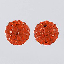 Korálky - Shamballa korálka 10 mm (oranžová) - 6295340_
