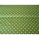 Detský textil - Green with white dots - vzor 113 - 6300491_