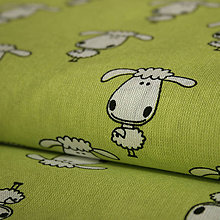 Detský textil - Ovečky jarná zelená - vzor 32 - 6301138_